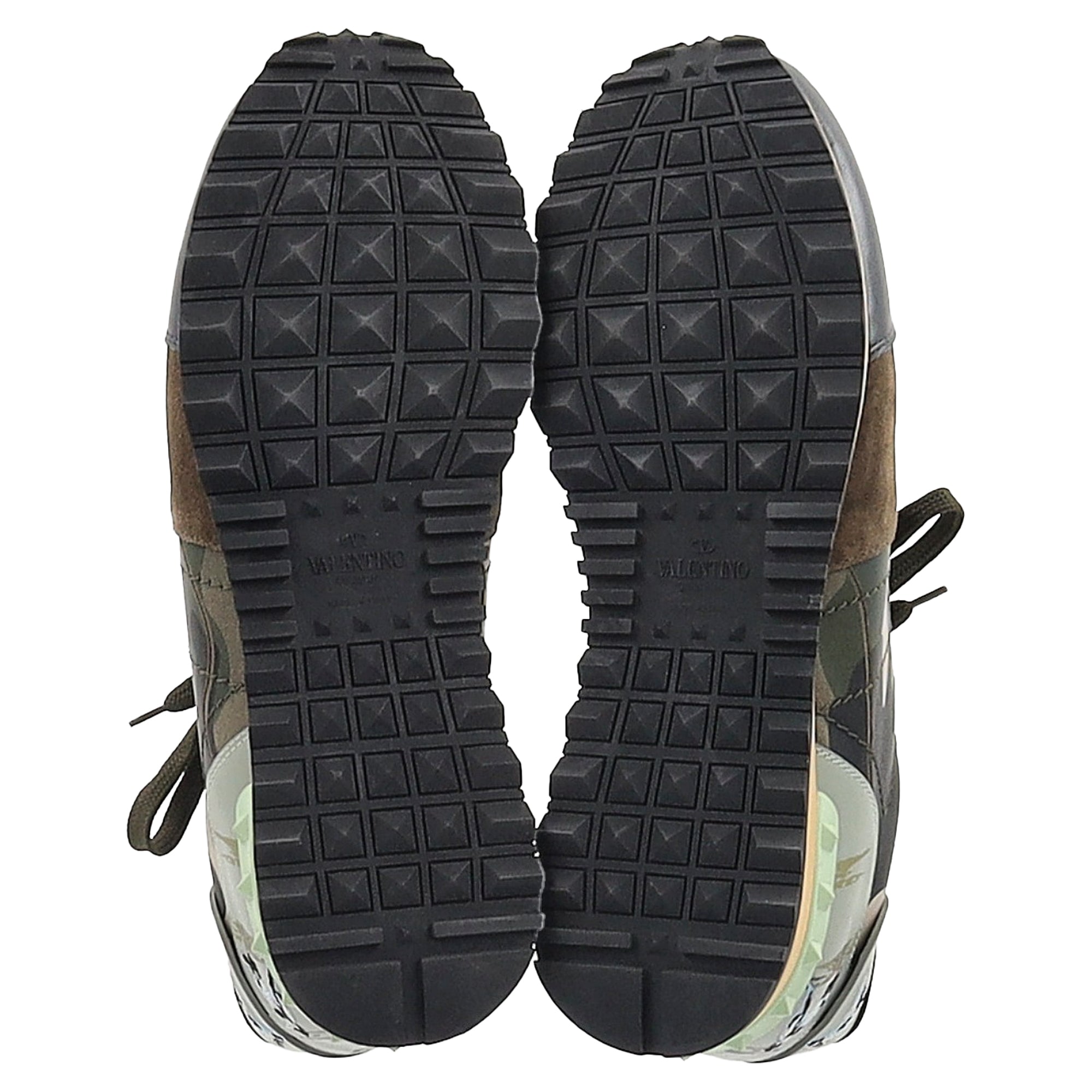 Valentino Rockrunner Camouflage Studded Sneakers in Multicolor Leather