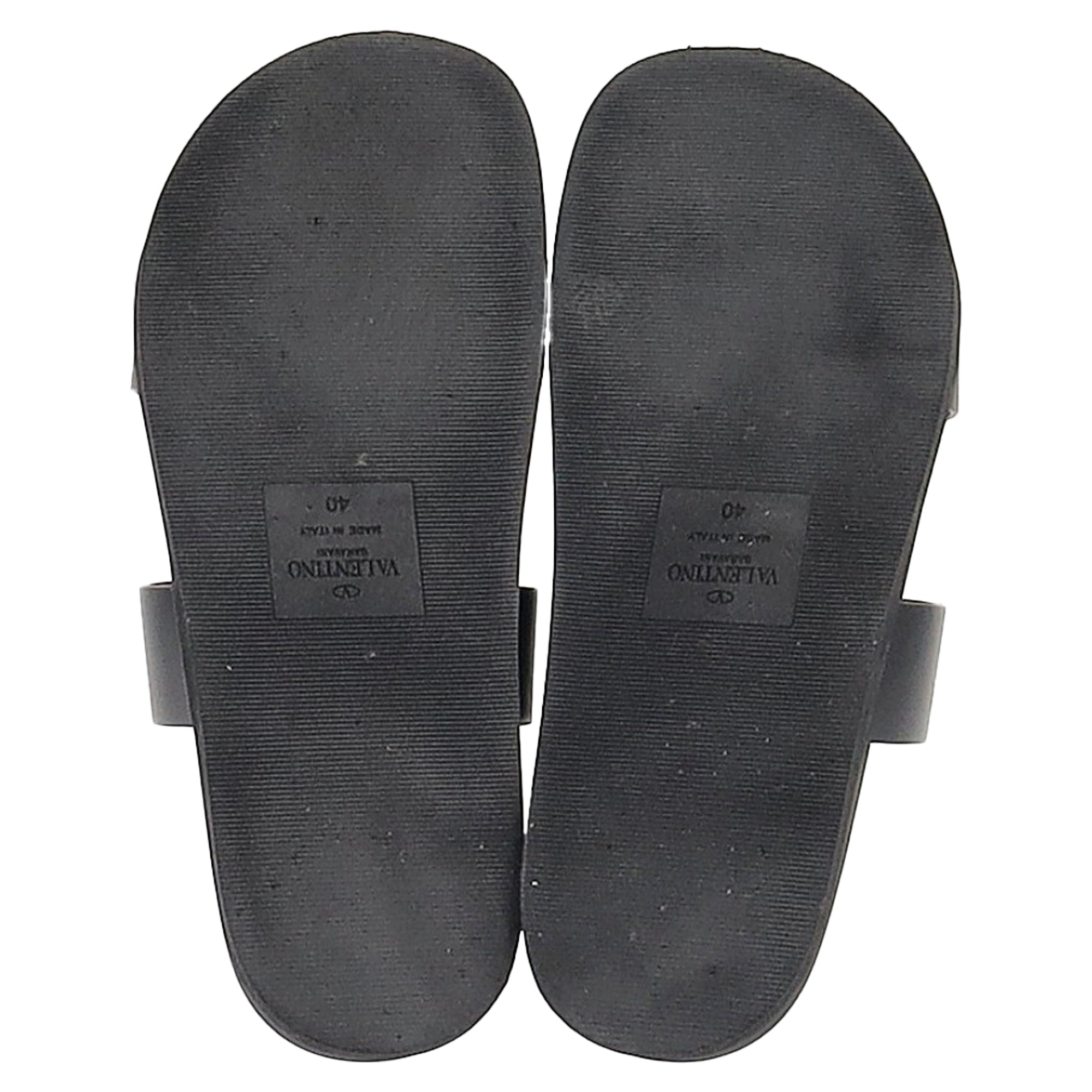 Valentino Garavani Serpent Snake Embellished Slippers in Black Leather