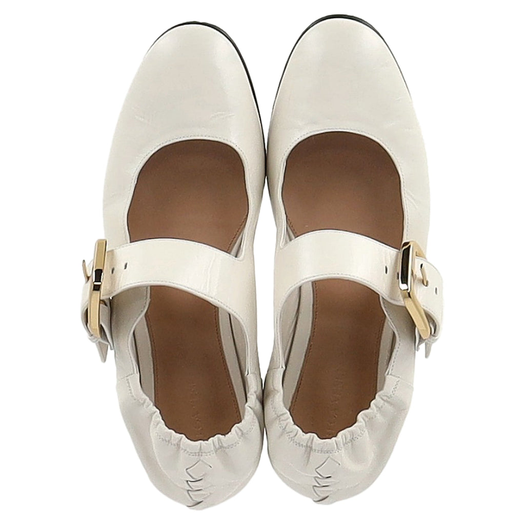 Bottega Veneta Astaire Mary-Jane Ballerina in Cream Leather