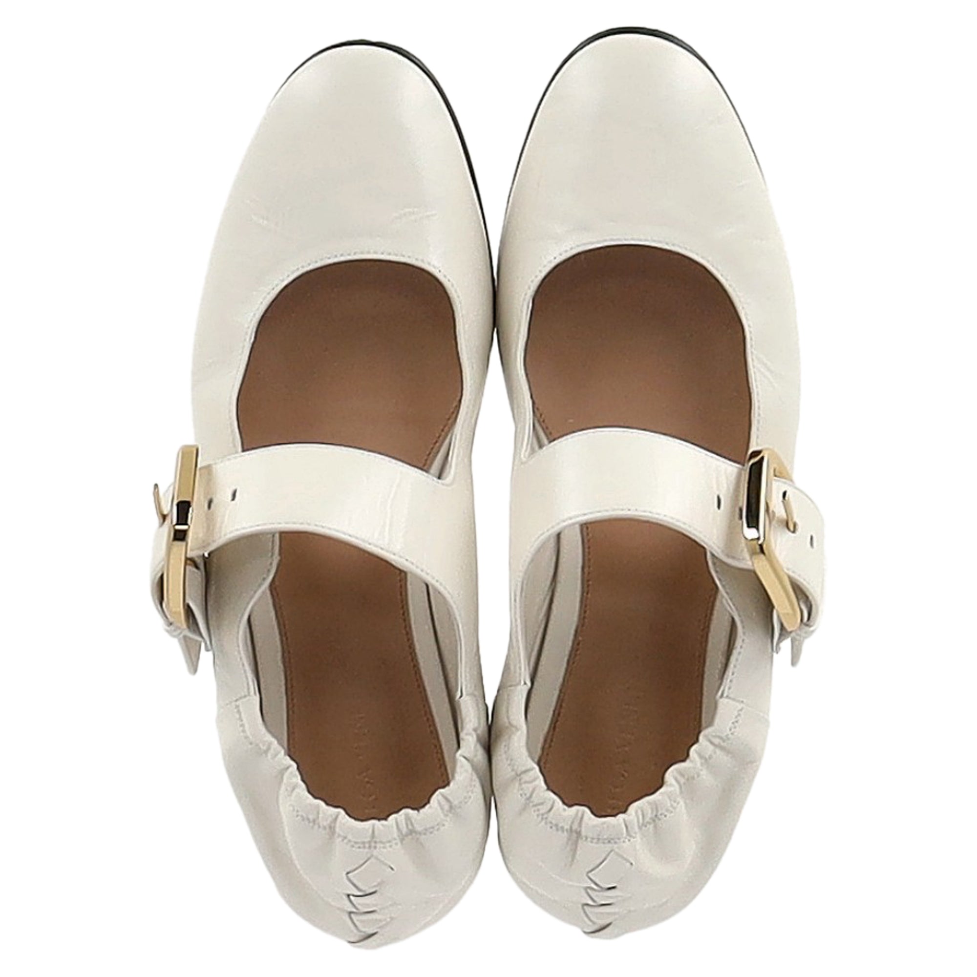 Bottega Veneta Astaire Mary-Jane Ballerina in Cream Leather