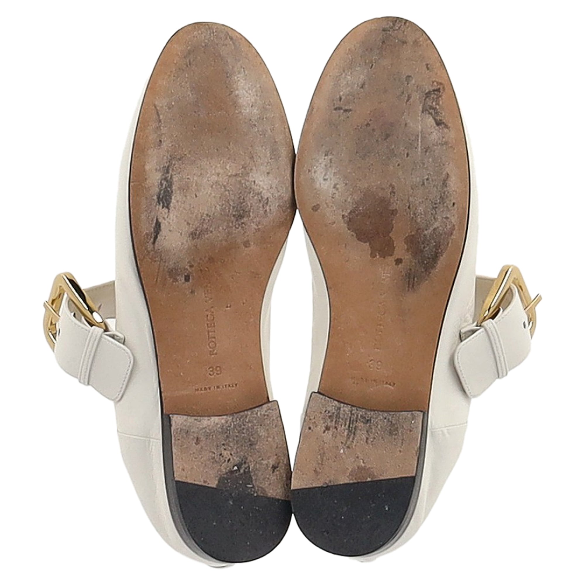 Bottega Veneta Astaire Mary-Jane Ballerina in Cream Leather