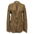 Bottega Veneta Single-Breasted Detailed Stitch Blazer in Brown Cotton
