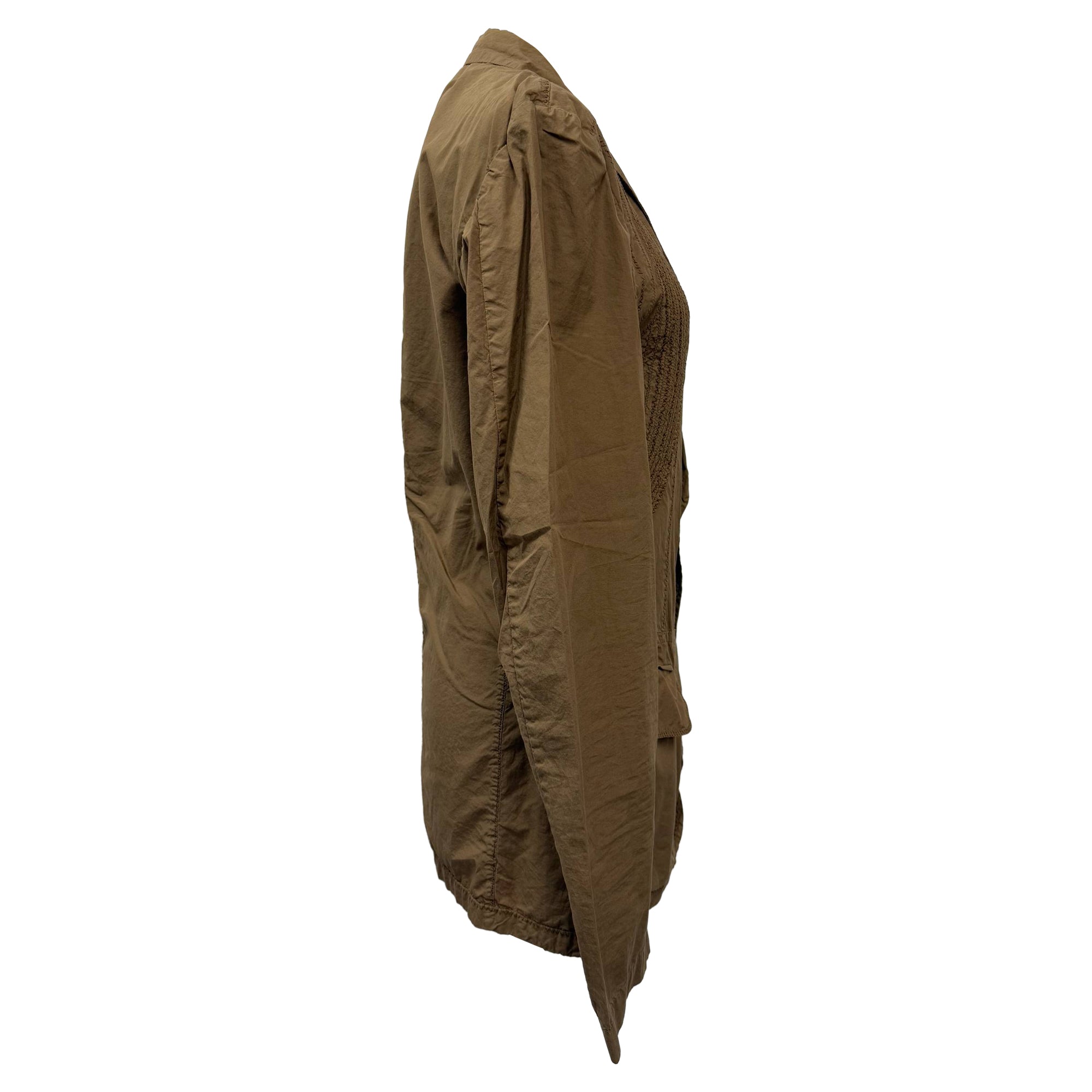 Bottega Veneta Single-Breasted Detailed Stitch Blazer in Brown Cotton