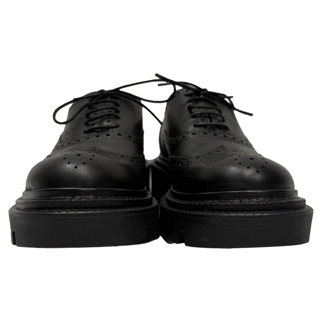 Christian Louboutin College Derby Shoes in Black Calf Leather