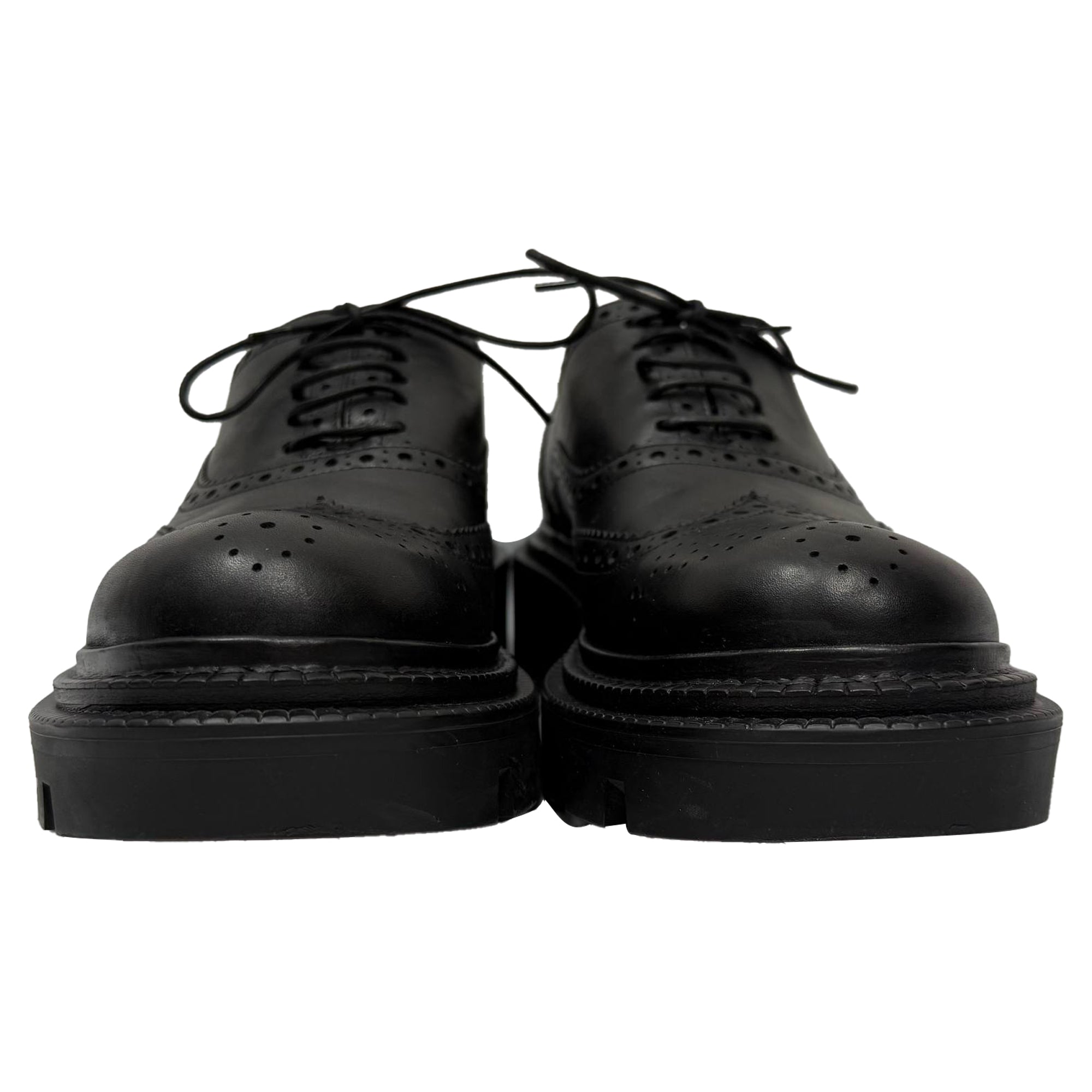 Christian Louboutin College Derby Shoes in Black Calf Leather