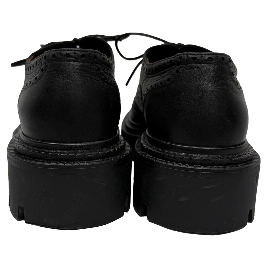 Christian Louboutin College Derby Shoes in Black Calf Leather