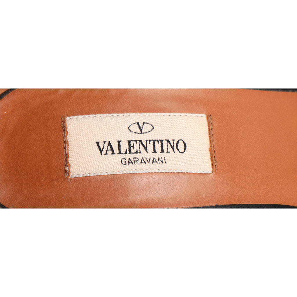 Valentino Studded Ankle Strap Pumps in Black Leather