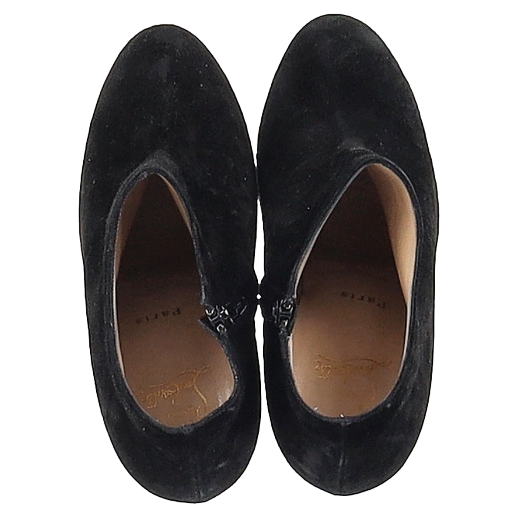 Christian Louboutin Belle Zeppa Wedge Ankle Boots in Black Suede