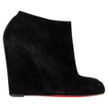 Christian Louboutin Belle Zeppa Wedge Ankle Boots in Black Suede