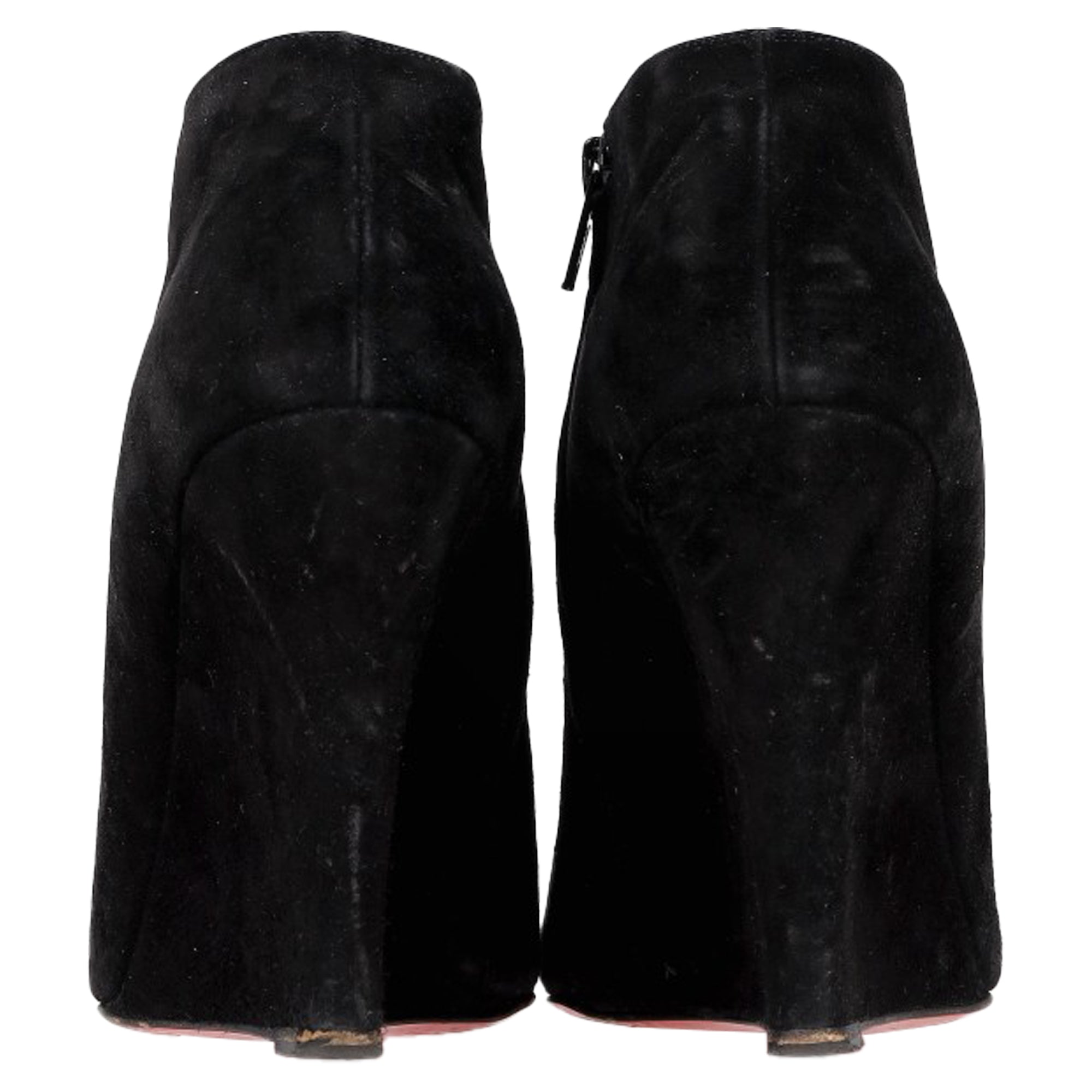 Christian Louboutin Belle Zeppa Wedge Ankle Boots in Black Suede