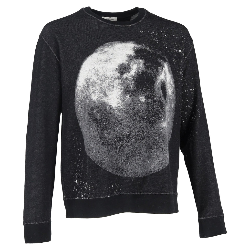 Valentino Moon Dust Graphic-Print Sweatshirt in Black Cotton