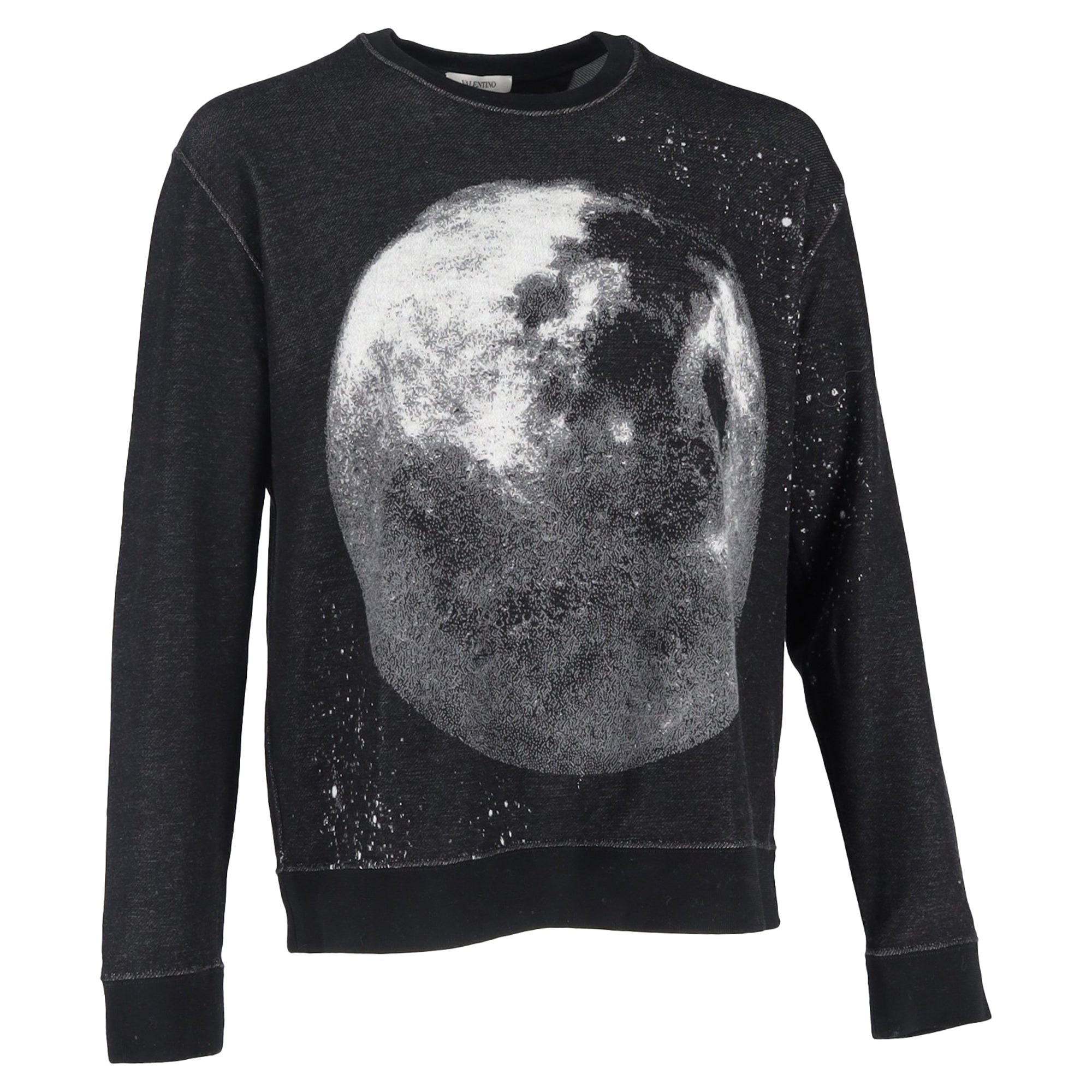 Valentino Moon Dust Graphic-Print Sweatshirt in Black Cotton