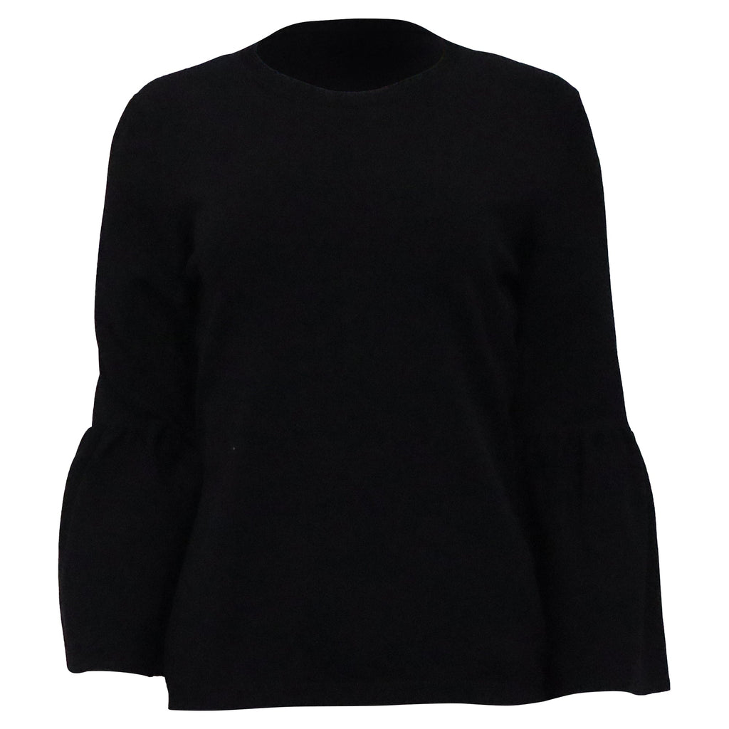Valentino Bell Sleeve Sweater in Black Wool