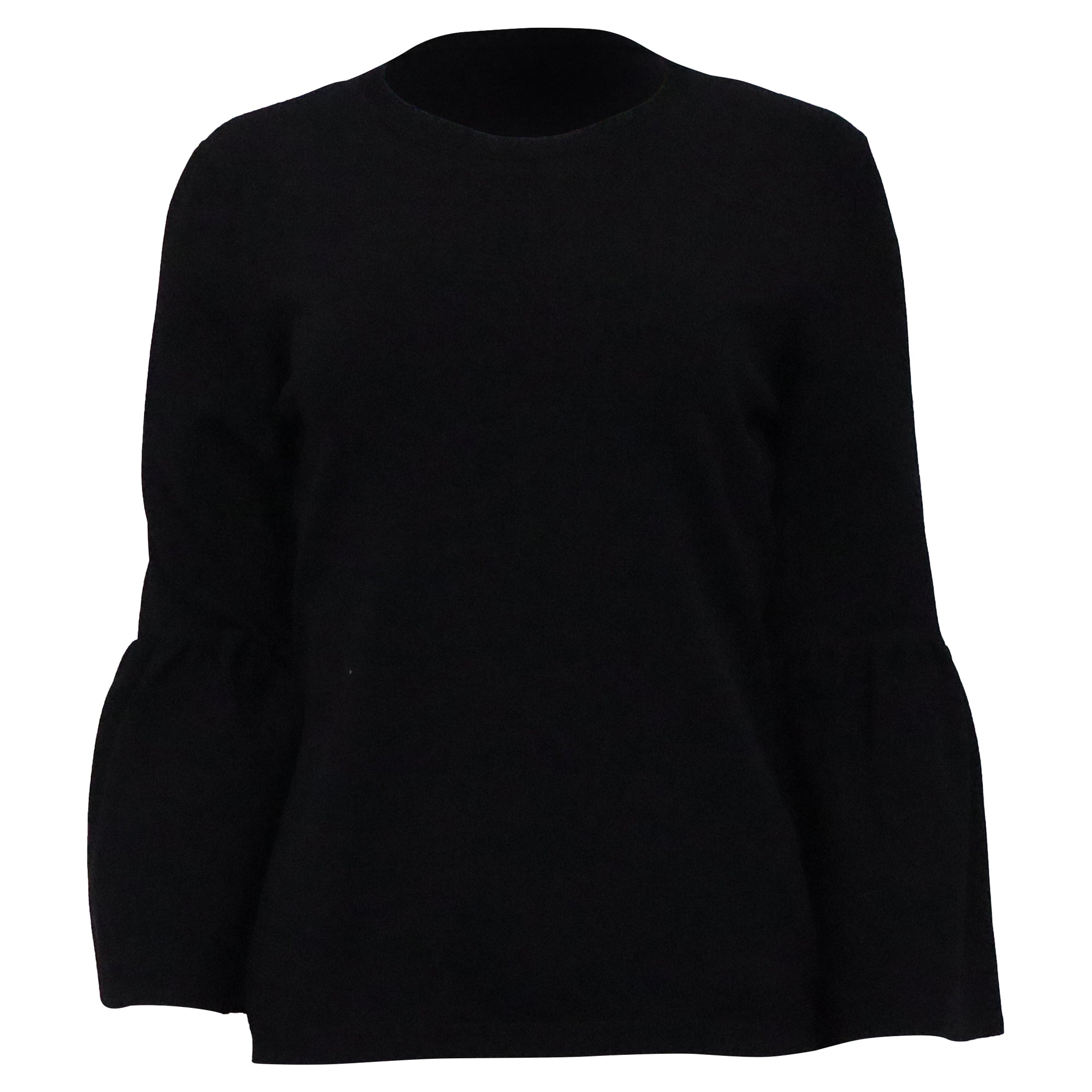 Valentino Bell Sleeve Sweater in Black Wool