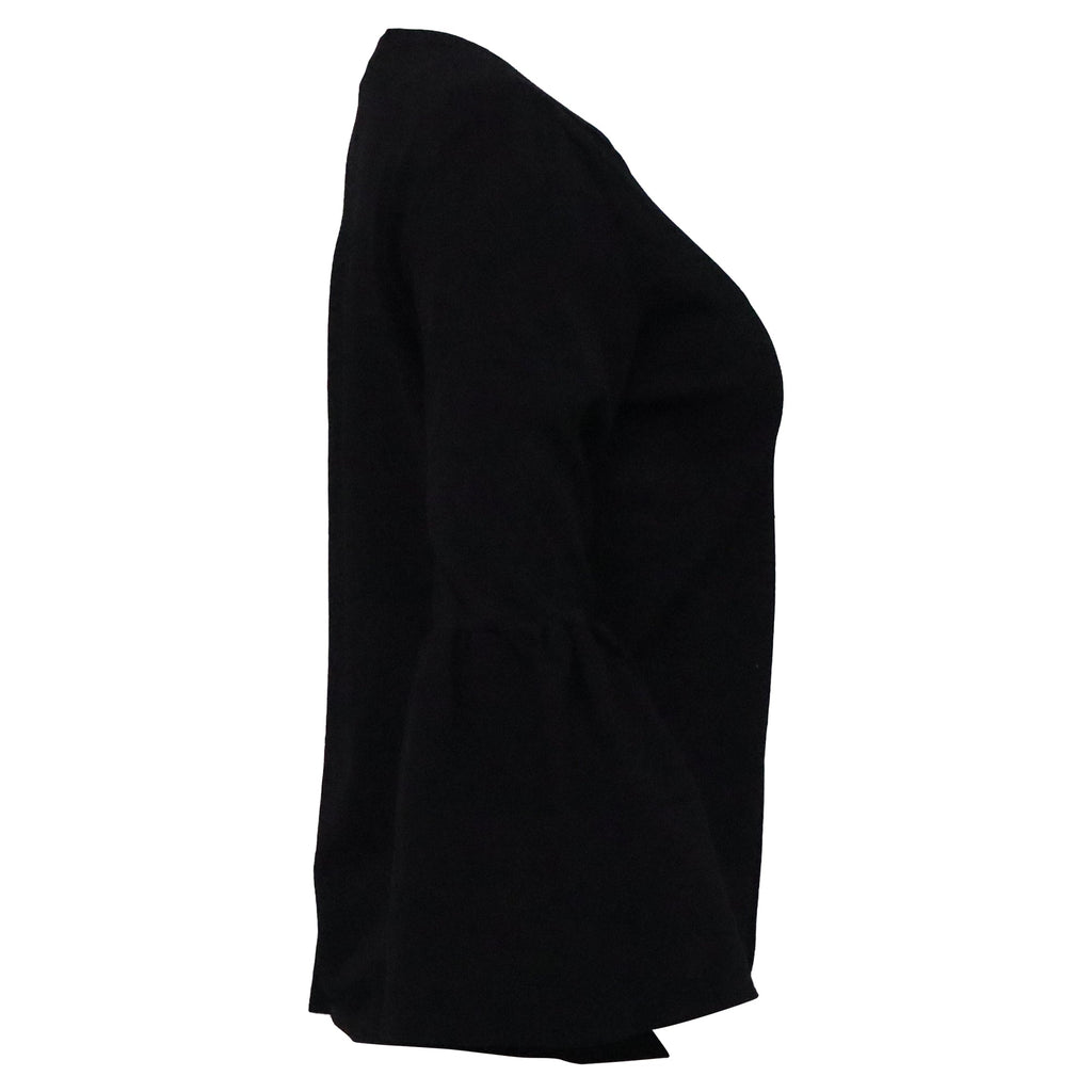 Valentino Bell Sleeve Sweater in Black Wool