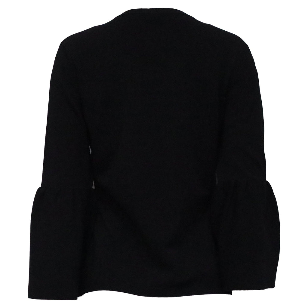Valentino Bell Sleeve Sweater in Black Wool