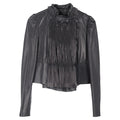 Valentino Pleated Jacket in Black Leather