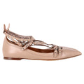 Valentino Garavani Love Latch Ballet Flats in Beige Leather