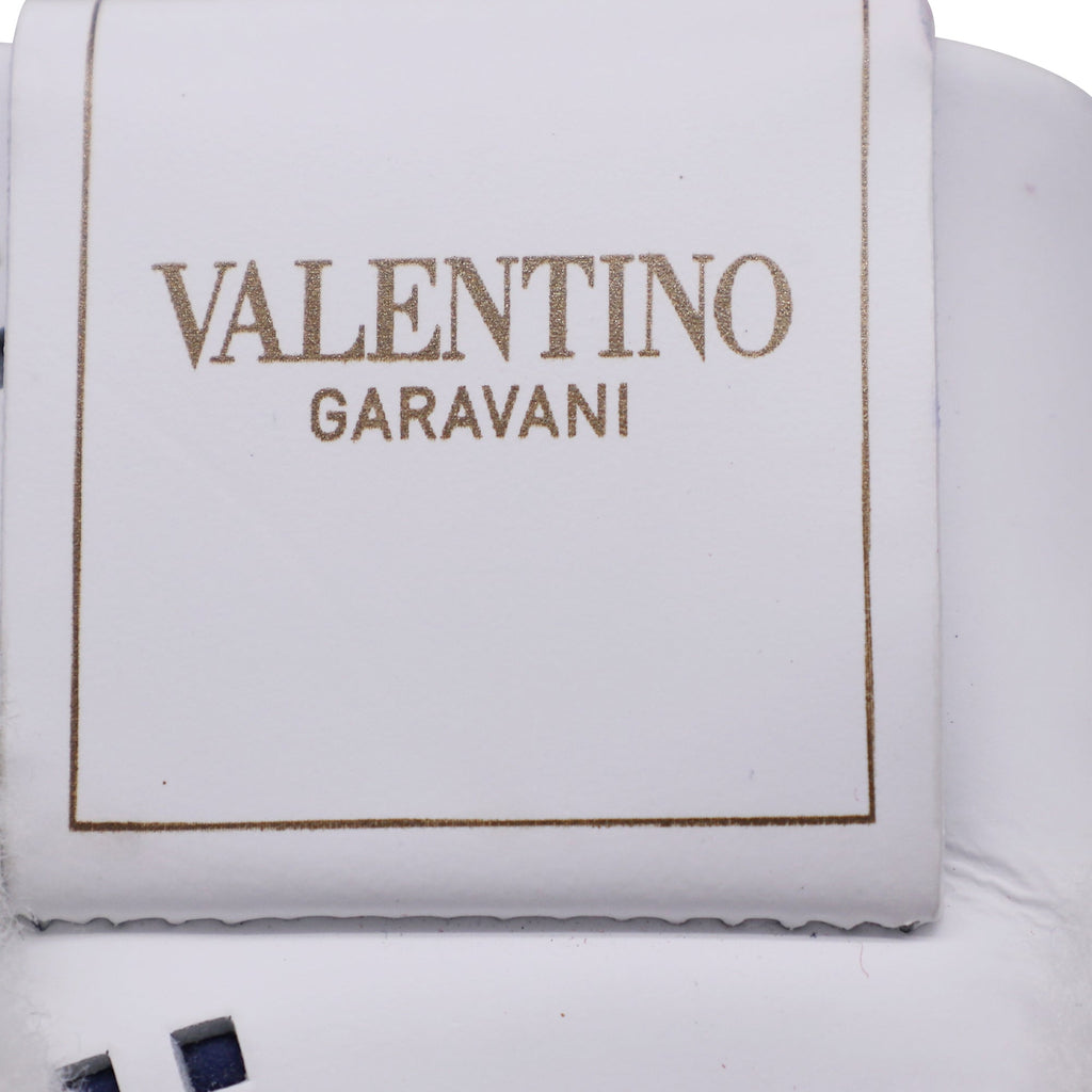 Valentino Garavani Backnet Perforated Shear-Lined Sneakers in White Leather