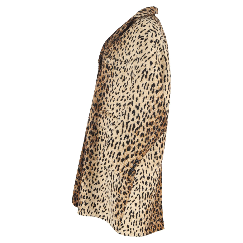 Valentino Egg-Shaped Coat in Animal Print Wool