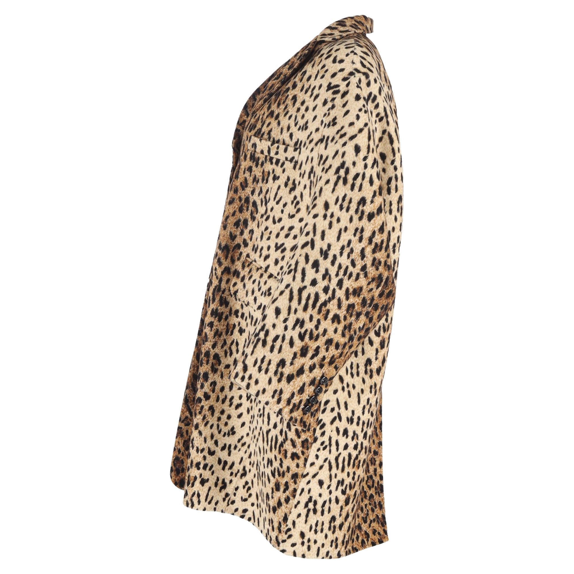 Valentino Egg-Shaped Coat in Animal Print Wool