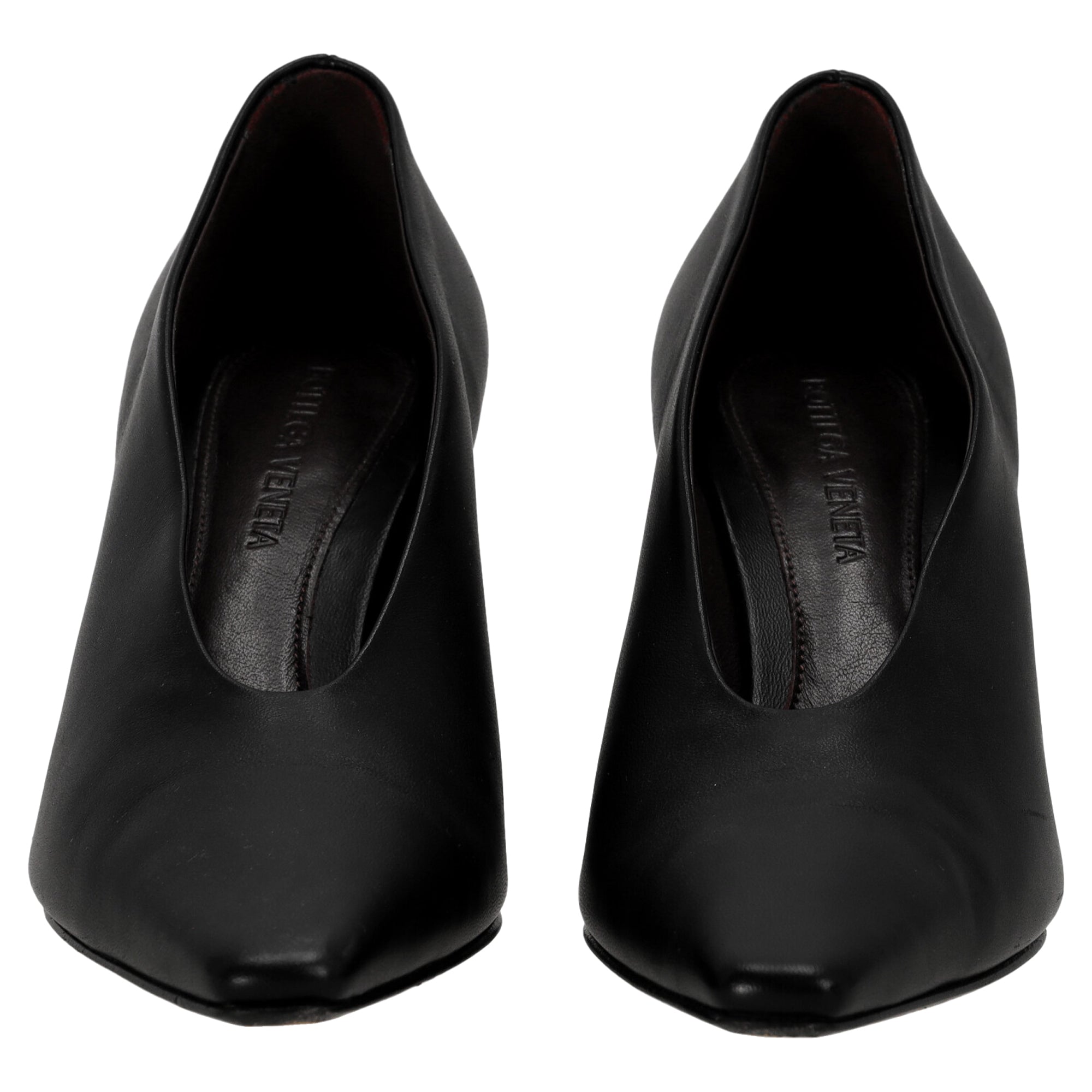Bottega Veneta Almond Pumps in Black Lamb Leather