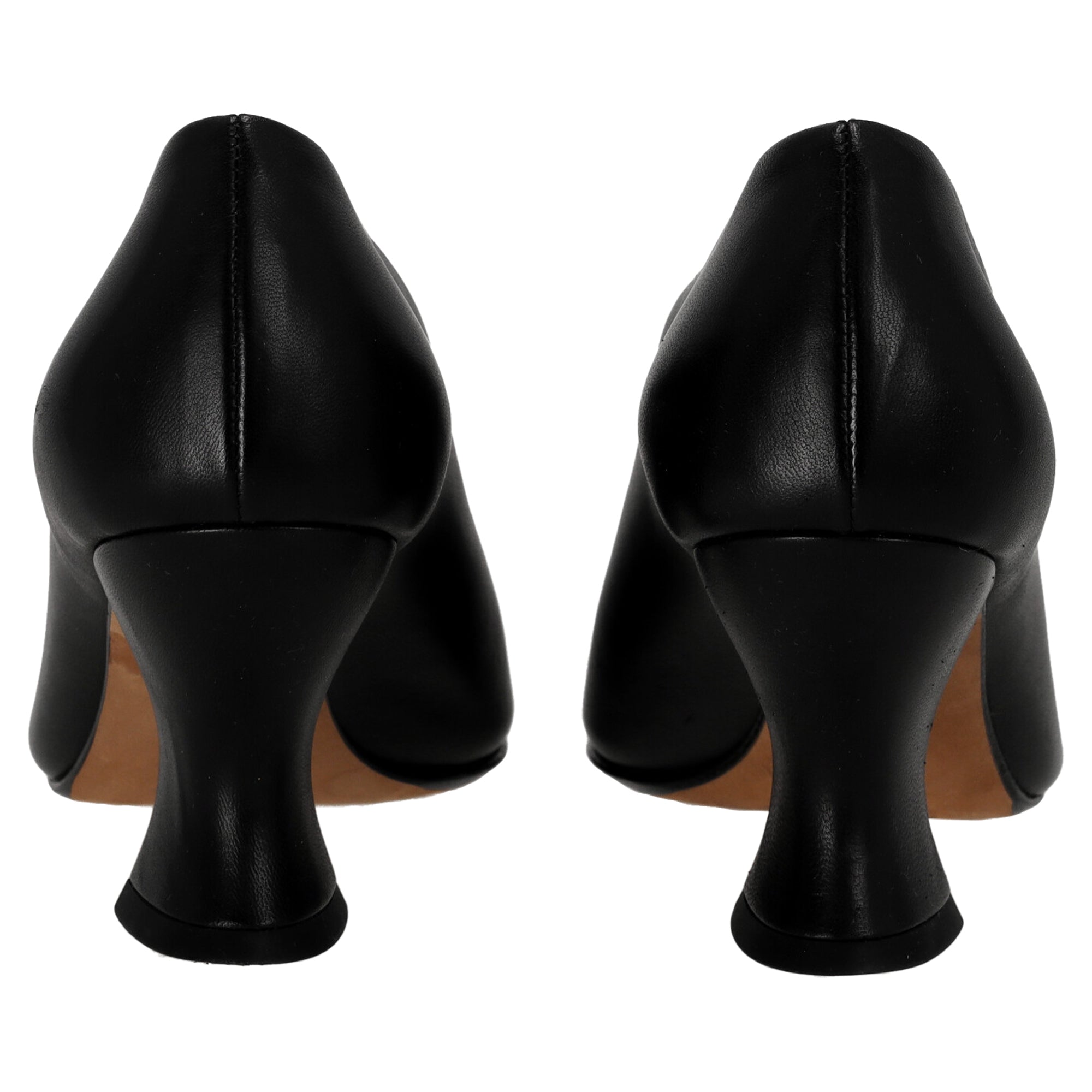 Bottega Veneta Almond Pumps in Black Lamb Leather