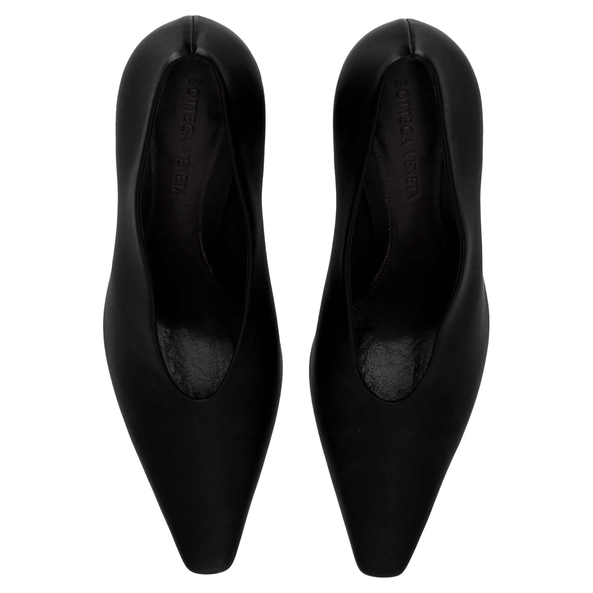 Bottega Veneta Almond Pumps in Black Lamb Leather