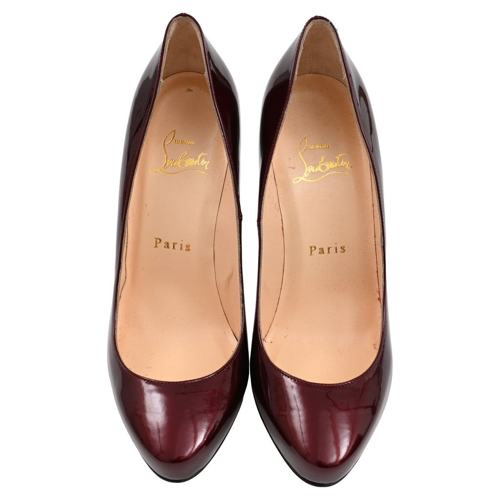 Christian Louboutin Fifi Pumps in Burgundy Patent Leather