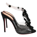 Christian Louboutin Bow Bow Sandal heels in Black PVC