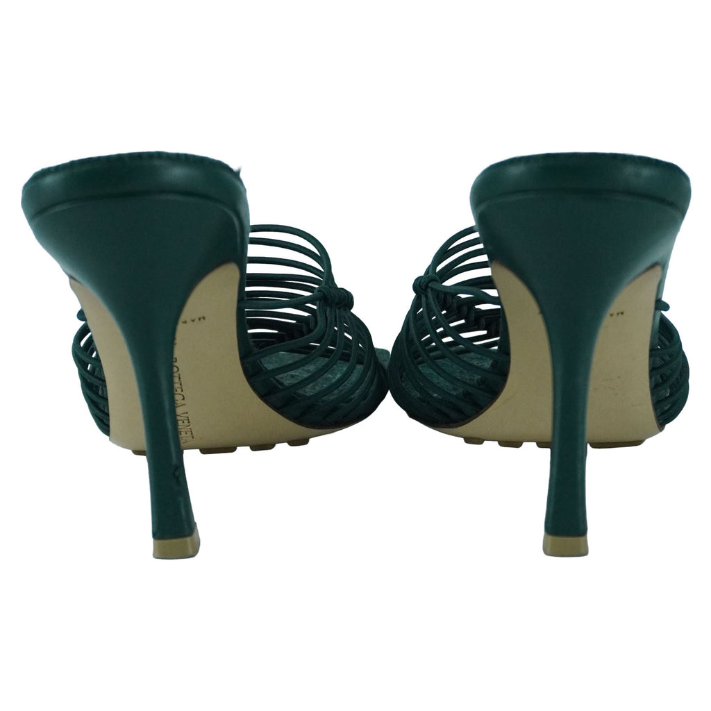 Bottega Veneta Olive Raffia Stretchy Mule Sandals