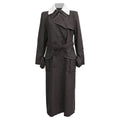 Fendi Gingham Double-Breasted Coat in Brown Wool