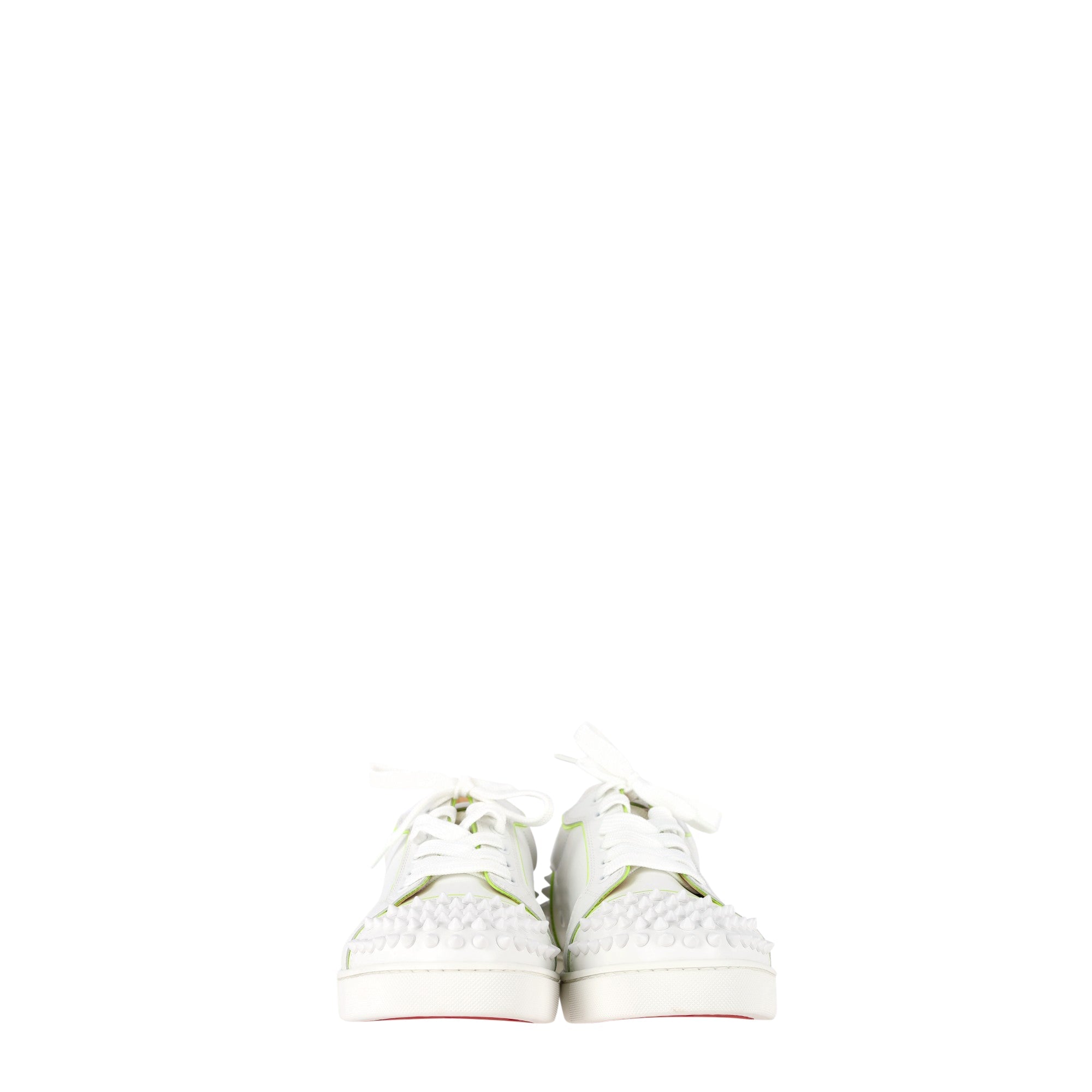 Christian Louboutin Vieira Spikes Sneakers in White Leather
