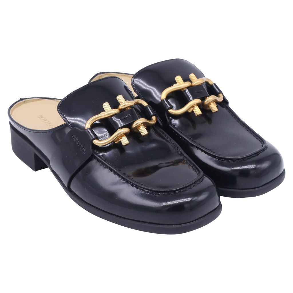 Bottega Veneta Monsieur Mules in Black Calf Leather