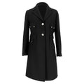 Valentino Single-Breasted Long Coat in Black Wool