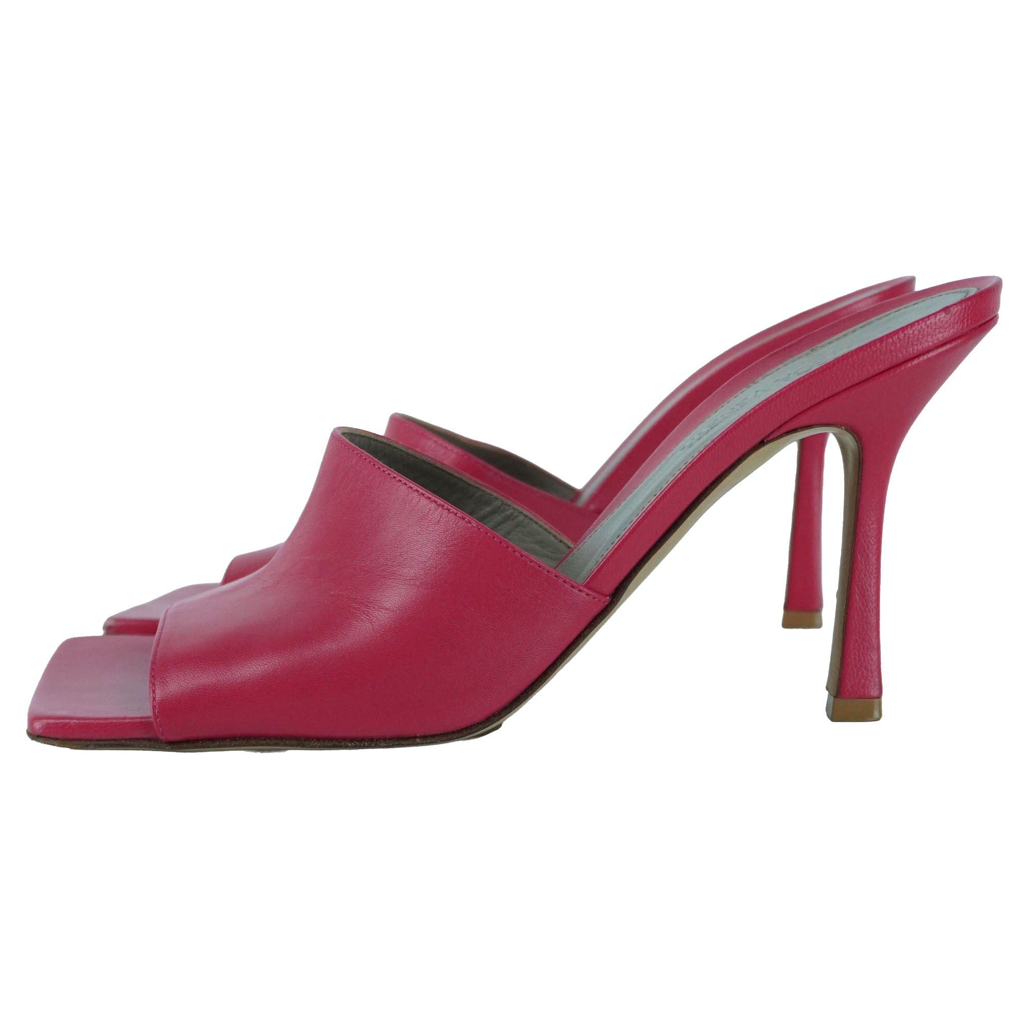 Bottega Veneta Pink Stretch Heeled Mules
